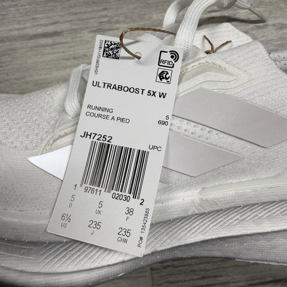 Adidas Ultraboost 5X Cloud White Core Black Shoes JH7252 Womens Size 6.5 Running - Picture 5 of 11
